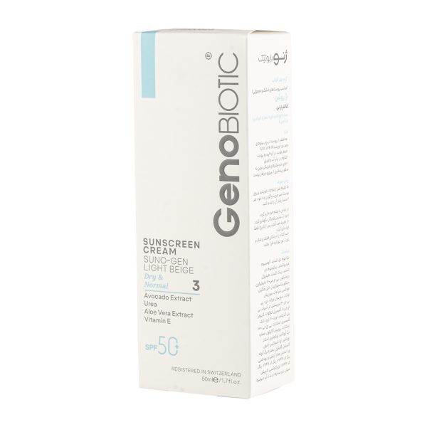 کرم ضد آفتاب رنگی ژنو بایوتیک مدل SunoGen با SPF50 حجم 50 میلی لیتر (کپی)